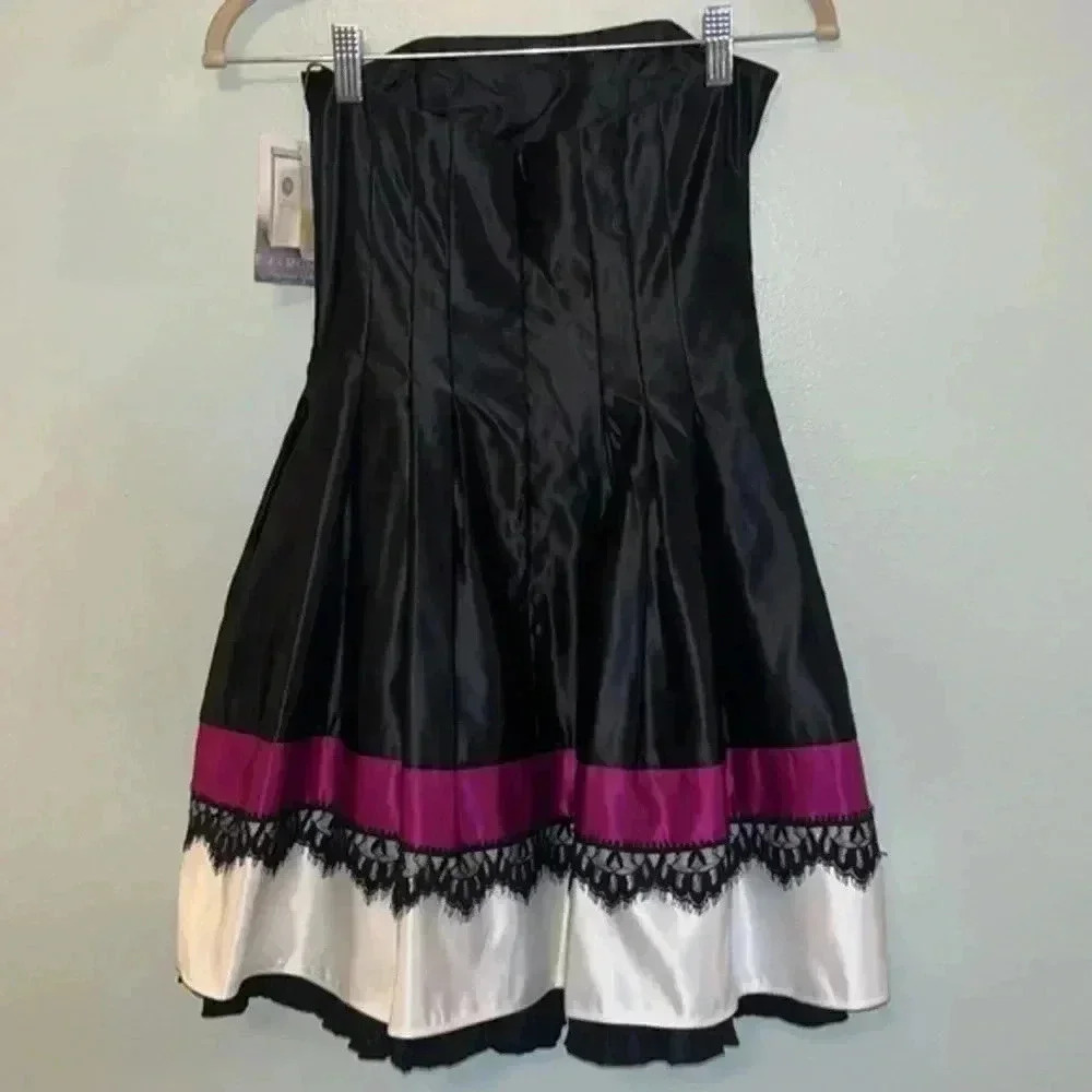 Jessica McClintock Strapless Fit & Flare Cocktail Dress Lace Trim Size 2 NWT - Picture 2 of 11